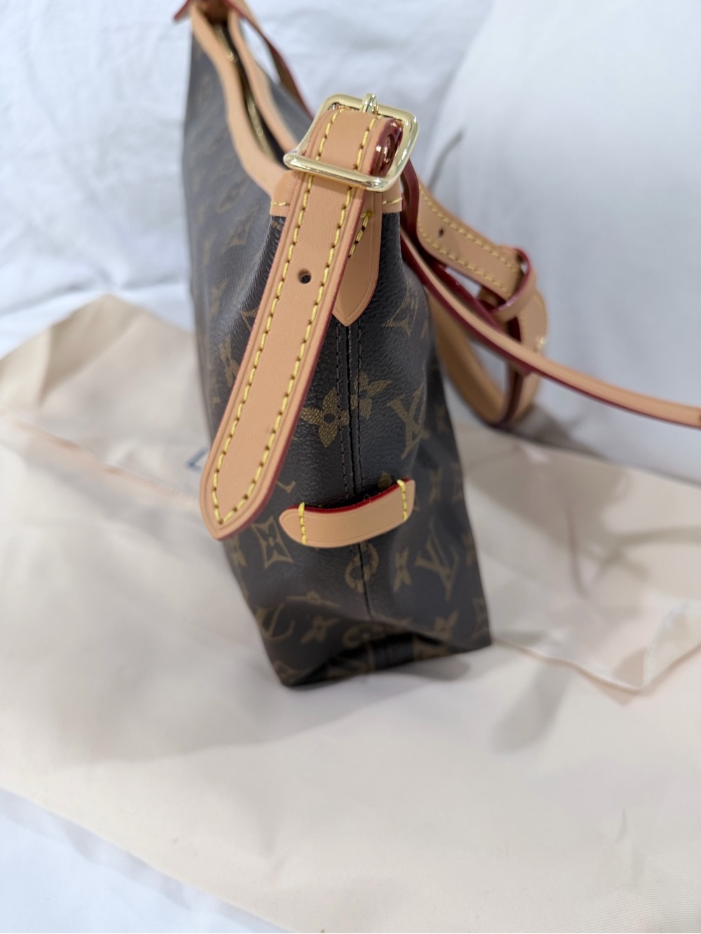 Fashion Monogram Shoulder Bag with Natural Vachetta - Picture 4 of 8